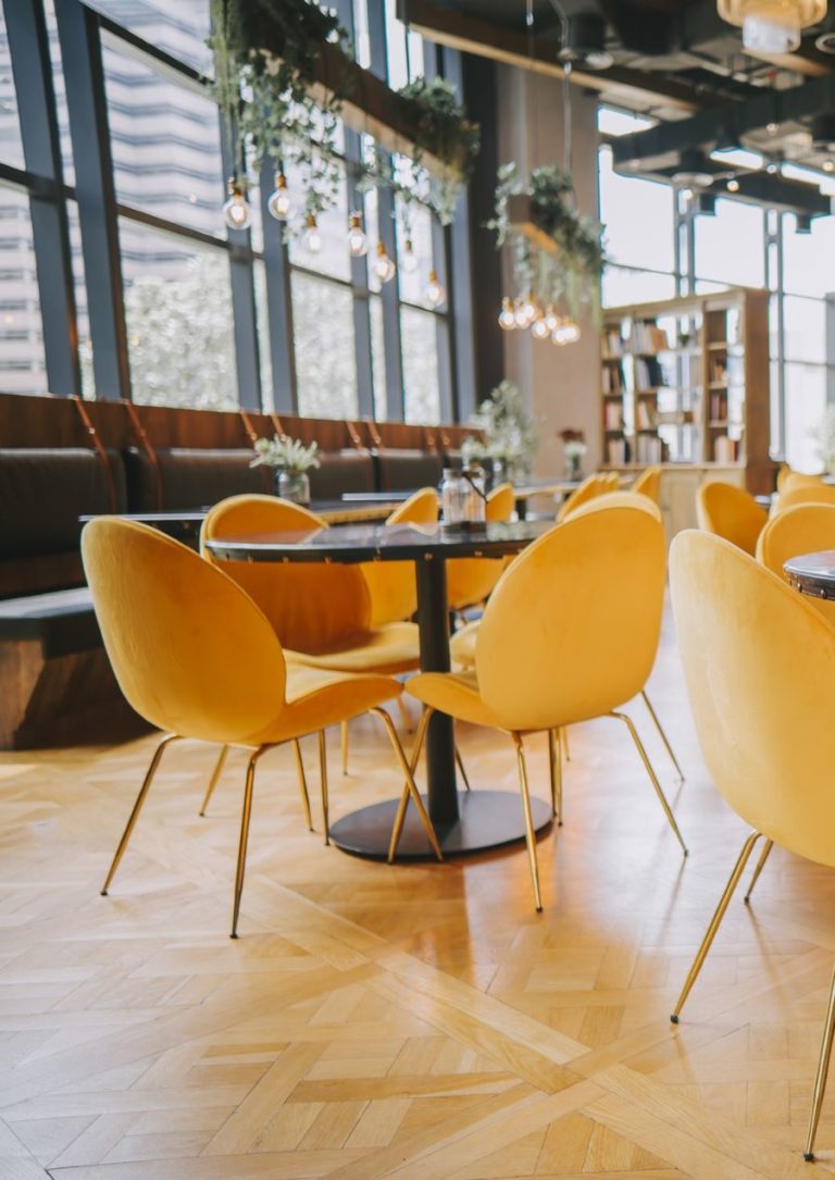 wooden floor in cafe