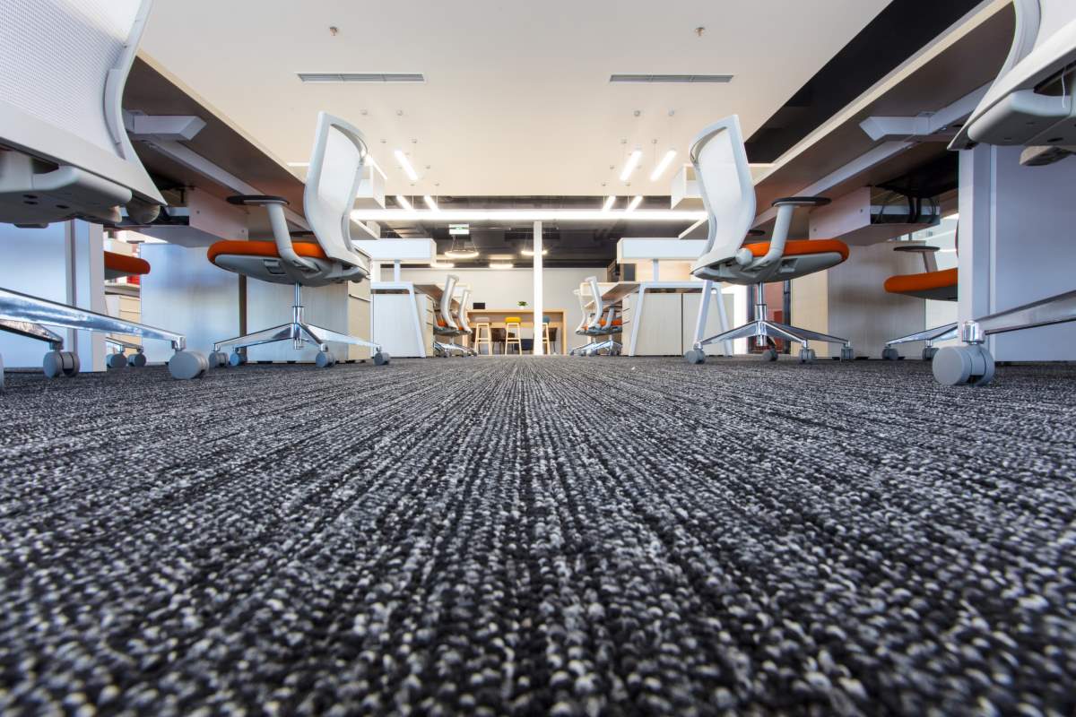 close up of modern office carpet